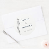 Kleur Bewerkbare Silver Leaf Sticker, Favor Sticke Ronde Sticker (Envelop)
