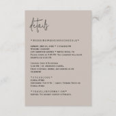 Kleur Bewerkbare Trouwdetails Kaart (Voorkant)