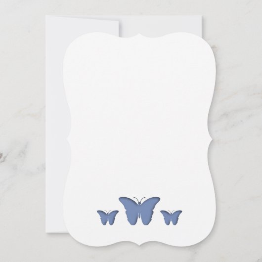 Kleur bewerkbare vlinder bruiloft uitnodiging (Achterkant)