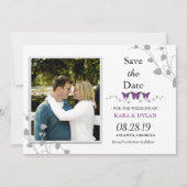 Kleur bewerkbare vlinder Sla de datumfoto op Save The Date (Voorkant)