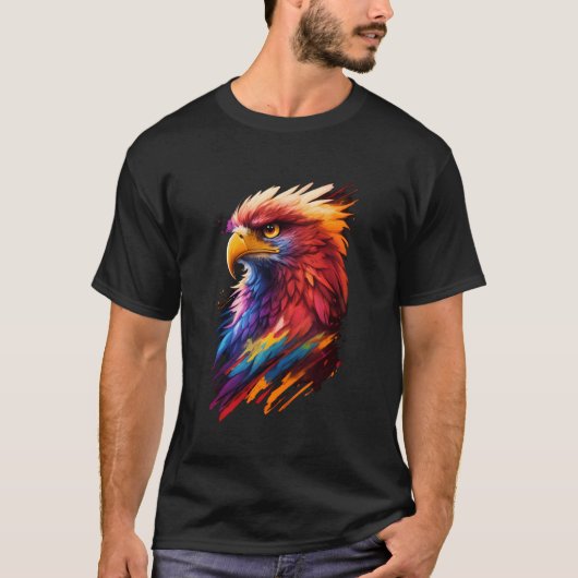 Kleur Blast Phoenix Bird T-shirt (Voorkant)