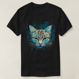 Kleur Blauw Cat T-shirt