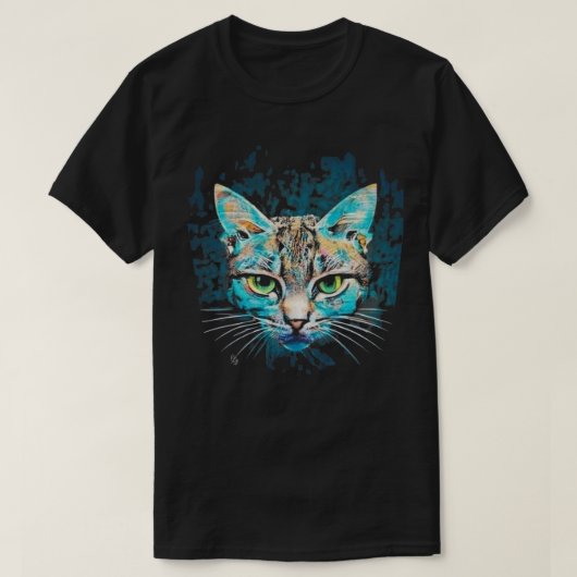 Kleur Blauw Cat T-shirt (Design voorkant)