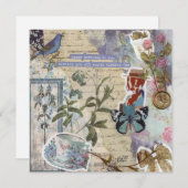 Kleur Bleek blauw vogelgriffig Wenskaart (Voorkant / Achterkant)