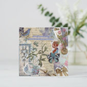 Kleur Bleek blauw vogelgriffig Wenskaart (Staand voorkant)