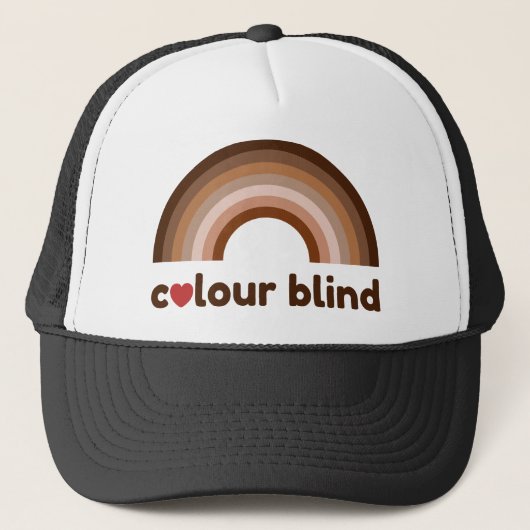 Kleur blind liefde regenboog trucker pet (Voorkant)