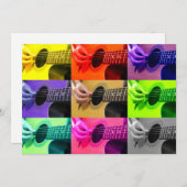 Kleur blinde gitaarpartijuitnodiging kaart (Voorkant / Achterkant)