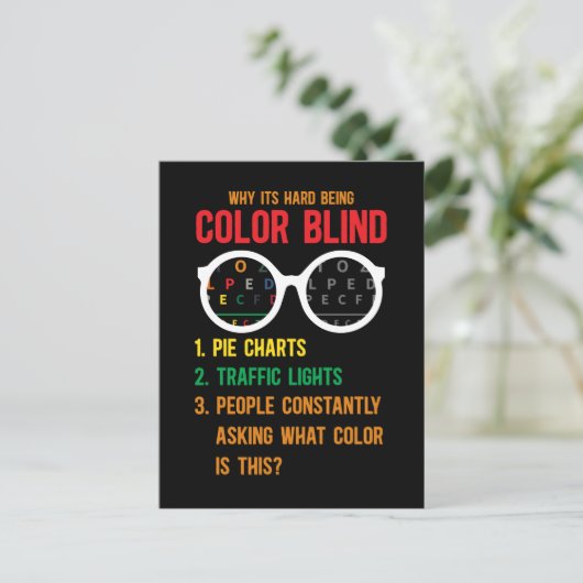 Kleur Blindness Test Oogbril Briefkaart (Staand voorkant)