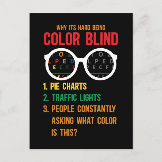 Kleur Blindness Test Oogbril Briefkaart (Voorkant)