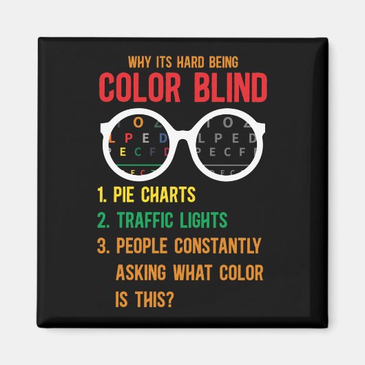 Kleur Blindness Test Oogbril Magneet (Voorkant)