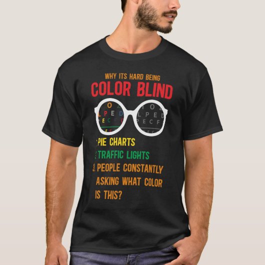 Kleur Blindness Test Oogbril T-shirt (Voorkant)