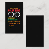 Kleur Blindness Test Oogbril Visitekaartje (Voorkant / Achterkant)