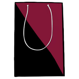 Kleur Block Gift Bag (Black & Berry Red) Medium Cadeauzakje