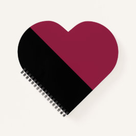 Kleur Block Heart Notitieboek (Black & Berry Red)
