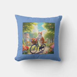 Kleur Bloem Scene met Kat op Fietskussen Kussen