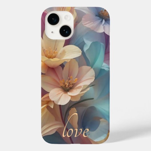 Kleur Bloemen Geborduurde Hoes- Mate iPhone Hoes (Achterkant)
