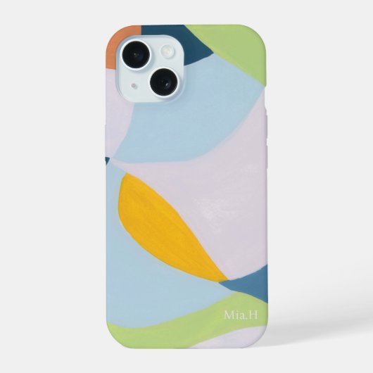 Kleur blok Abstracte Kunst Aangepaste Monogram Eer iPhone 15 Case (Achterkant)
