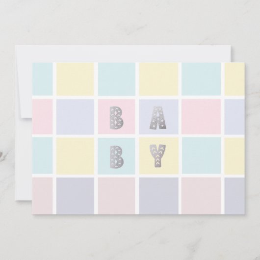 Kleur Blok Baby shower Dank u kaart (Achterkant)