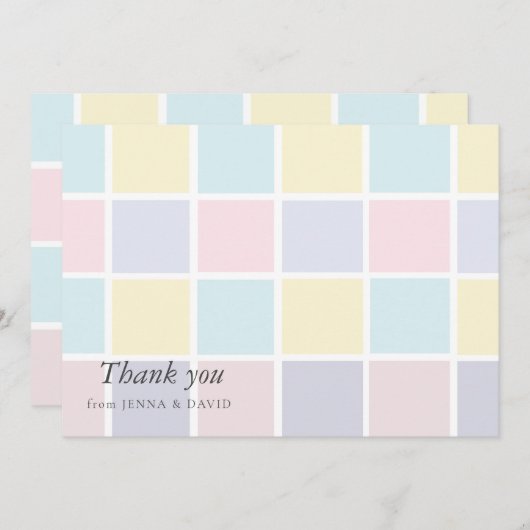 Kleur Blok Baby shower Dank u kaart (Voorkant / Achterkant)