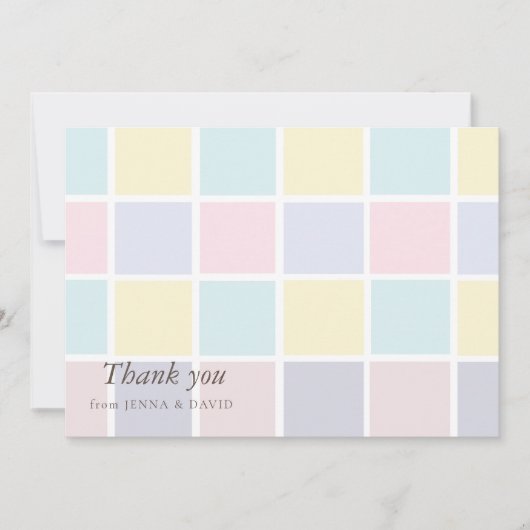 Kleur Blok Baby shower Dank u kaart (Voorkant)