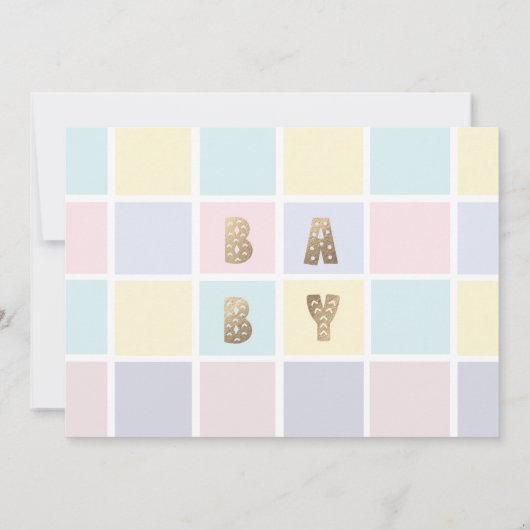 Kleur Blok Baby shower Dank u kaart (Achterkant)