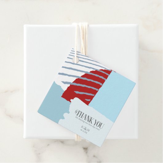 Kleur Blok Bruiloft Winter ID740 Bedankjes Labels (In situ)