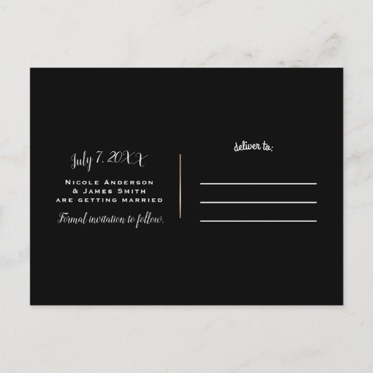 Kleur Blok Crème Ivoor Zwart Leopard Cheetah Aankondigingskaart (Achterkant)