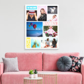 Kleur Blok Familie Liefde 8 Fotocollage Genoemd Canvas Afdruk (Insitu (Woonkamer))