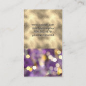 Kleur Blok Gouden Folie | Paarse Bokeh Lights Visitekaartje (Achterkant)