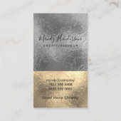 Kleur Blok Gouden Zilveren Folie Visitekaartje (Achterkant)