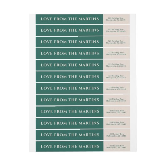 Kleur Blok Groen en Blush Skinny Mail Label (Vel)