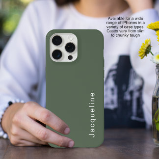 Kleur Blok Groene Naam Modern Minimalistisch Scrip iPhone 15 Pro Max Case