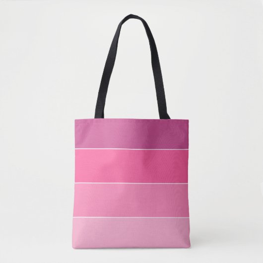 Kleur Blok Horizontale Roze Strepen Tote Bag (Voorkant)
