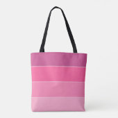 Kleur Blok Horizontale Roze Strepen Tote Bag (Achterkant)