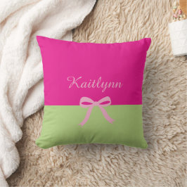 Kleur Blok Kleurige Strik Monogram Worp Kussen