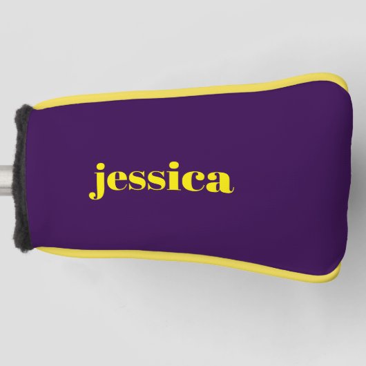 Kleur blok minimalistische aangepaste naam golfheadcover (Voorkant)