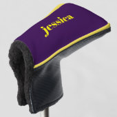 Kleur blok minimalistische aangepaste naam golfheadcover (3/4 voorkant)