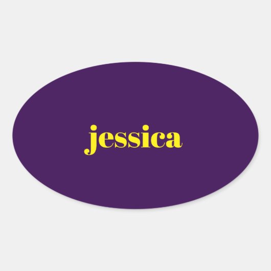 Kleur blok minimalistische aangepaste naam ovale sticker (Voorkant)
