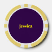 Kleur blok minimalistische aangepaste naam poker chips (Voorkant)