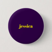 Kleur blok minimalistische aangepaste naam ronde button 5,7 cm (Voorkant)