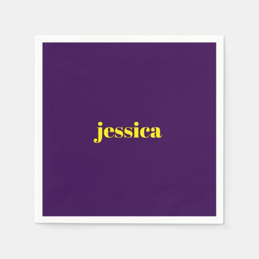 Kleur blok minimalistische aangepaste naam servet (Voorkant)