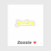 Kleur blok minimalistische aangepaste naam sticker (Vel)