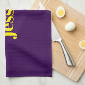 Kleur blok minimalistische aangepaste naam theedoek (Quarter Fold)