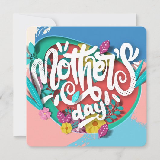 Kleur Blok Moederdag Feestdagenkaart (Voorkant)