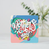 Kleur Blok Moederdag Feestdagenkaart (Staand voorkant)