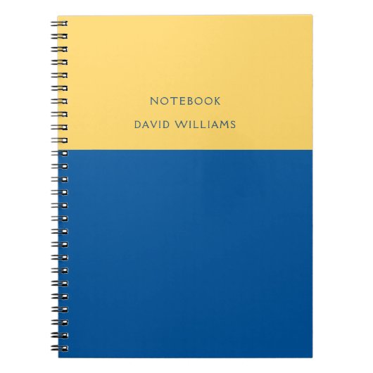 Kleur Blok Naam Blauw Geel Notitieboek (Voorkant)