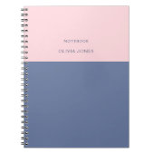 Kleur Blok Naam Grijs Roze Notitieboek (Voorkant)