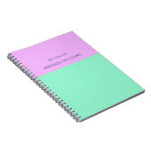 Kleur Blok Naam Pastel Neon Mint en Roze Notitieboek (Rechterzijde)