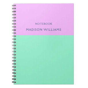 Kleur Blok Naam Pastel Neon Mint en Roze Notitieboek