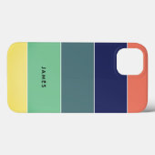 Kleur Blok Naam Retro Strepen Blauw Groen Roze Case-Mate iPhone Case (Achterkant (horizontaal))